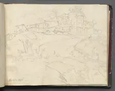 Album with Views of Rome and Surroundings, Landscape Studies, page 35a: "Rocca di Papa". Creator: Franz Johann Heinrich Nadorp (German, 1794-1876)