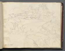 Album with Views of Rome and Surroundings, Landscape Studies, page 35a: "Rocca di Papa". Creator: Franz Johann Heinrich Nadorp (German, 1794-1876)