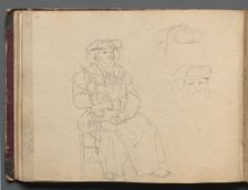 Album with Views of Rome and Surroundings, Landscape Studies, page 38b: Figure Study. Creator: Franz Johann Heinrich Nadorp (German, 1794-1876)