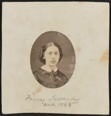 Albumen portrait of Fanny Seward mounted on paper, ca. 1860. Creator: Unknown