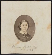 Albumen portrait of Fanny Seward mounted on paper, ca. 1860. Creator: Unknown