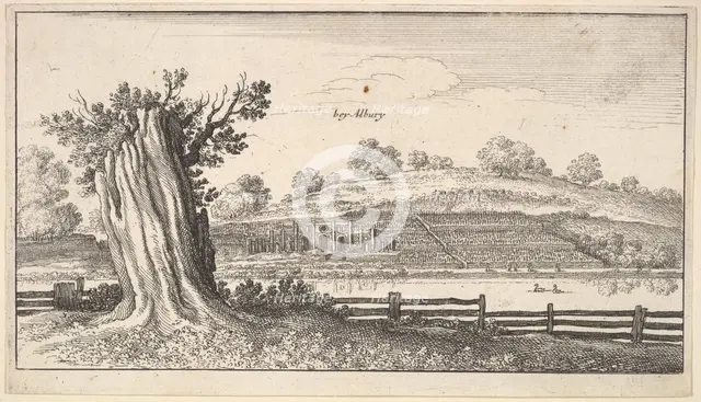 Albury with tree-stump in foreground, 1625-77. Creator: Wenceslaus Hollar.