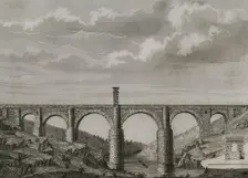 Alcántara Bridge, Extremadura, Spain, 1852. Creator: Unknown
