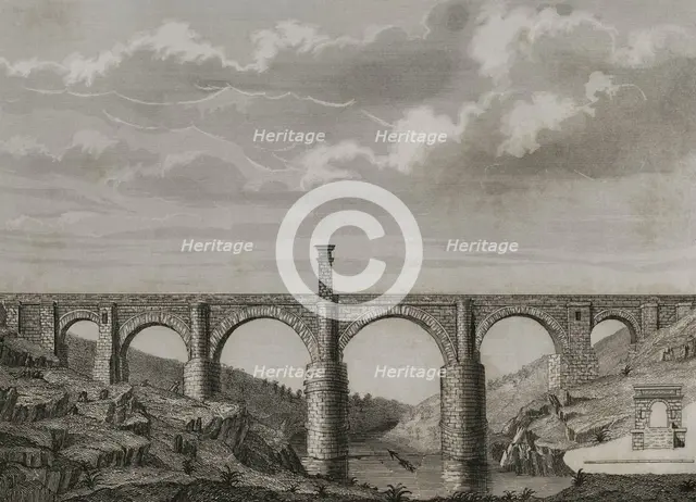 Alcántara Bridge, Extremadura, Spain, 1852.  Creator: Unknown.