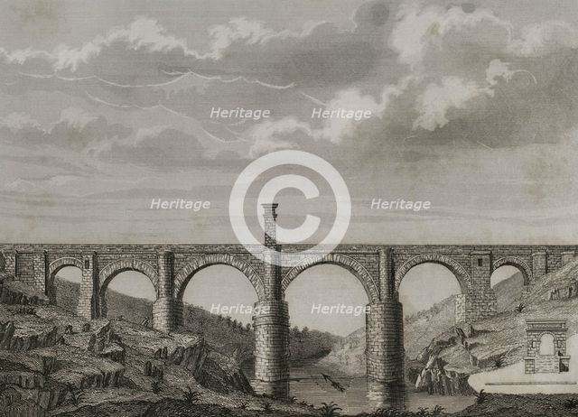 Alcántara Bridge, Extremadura, Spain, 1852.  Creator: Unknown.
