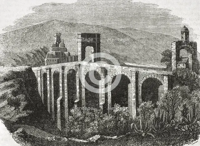 Alcantara Bridge over the Tagus River, Extremadura, Caceres province, Spain, 1852.  Creator: Unknown.