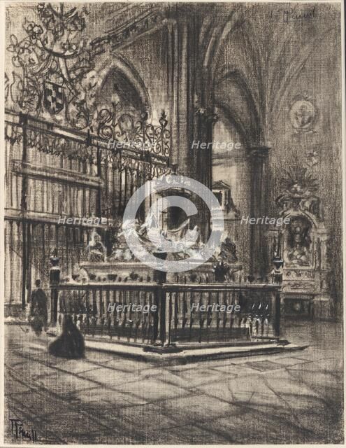 Alcalá, "The Gorgeous Sarcophagus" of Ximenez, c. 1903. Creator: Joseph J Pennell.