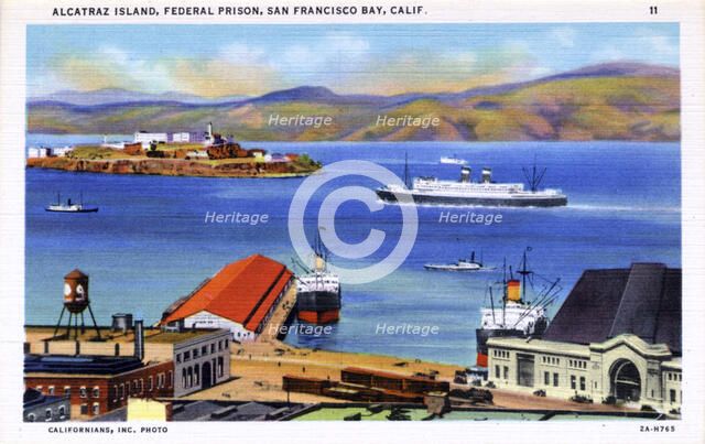 Alcatraz Island, San Francisco Bay, California, USA, 1932. Artist: Unknown