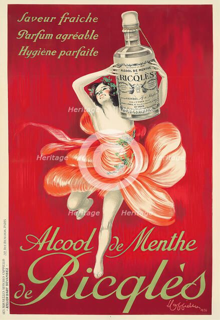 Alcool de Menthe de Ricqlès, 1924. Creator: Cappiello, Leonetto (1875-1942).
