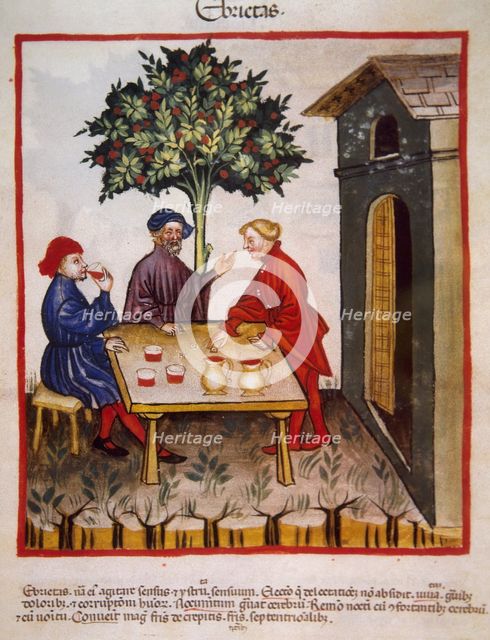 Alcoholism, 14th century.  Creator: Unknown.