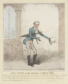 Ald Wood in the Character of Paul Pry, 1826. Creator: Isaac Robert Cruikshank