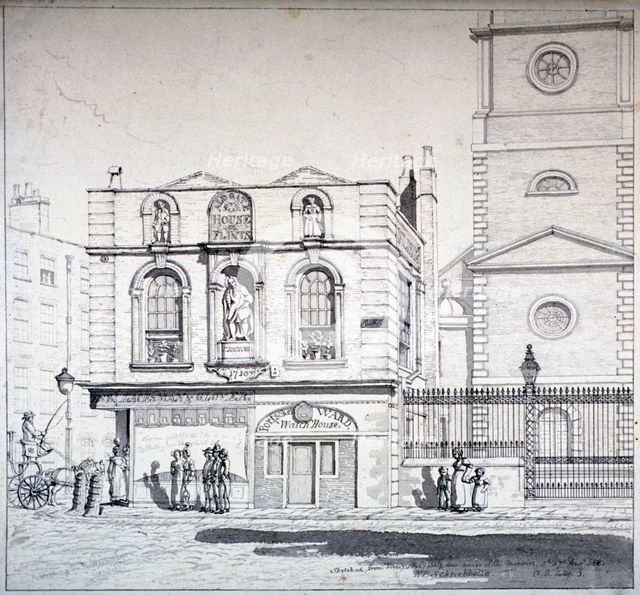 Aldgate House, Aldgate High Street, London, 1815. Artist: Robert Blemmell Schnebbelie