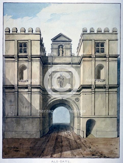 Aldgate, London, c1820(?). Artist: Frederick Nash