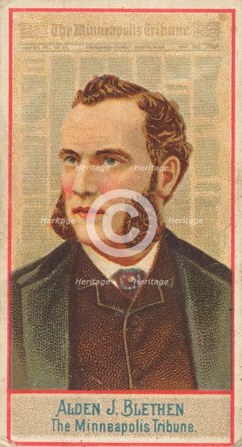 Alden J. Blethen, The Minneapolis Tribune, from the American Editors series (N1) for Allen..., 1887. Creator: Allen & Ginter.