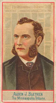 Alden J. Blethen, The Minneapolis Tribune, from the American Editors series (N1) for Allen..., 1887. Creator: Allen & Ginter
