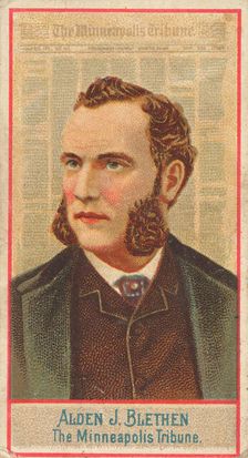 Alden J. Blethen, The Minneapolis Tribune, from the American Editors series (N1) for Allen..., 1887. Creator: Allen & Ginter