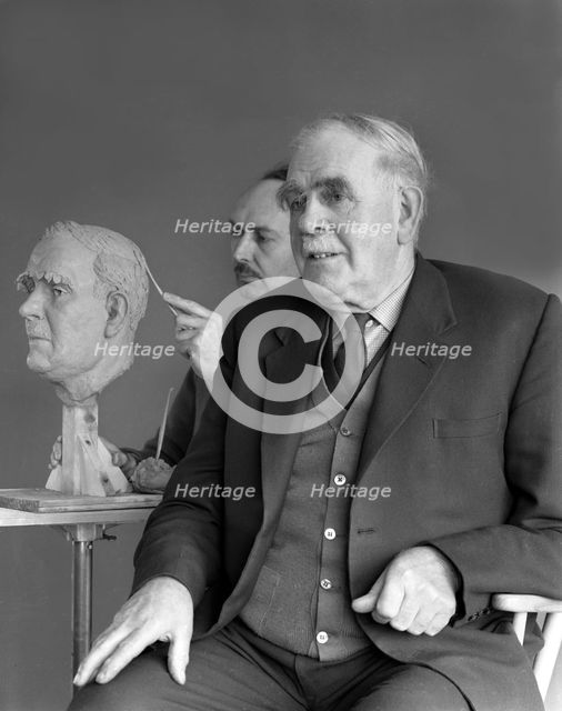 Alderman M Crichton posing for a sculpture, Swinton, South Yorkshire, April 1959. Artist: Michael Walters