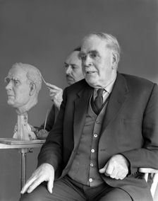 Alderman M Crichton posing for a sculpture, Swinton, South Yorkshire, April 1959. Artist: Michael Walters