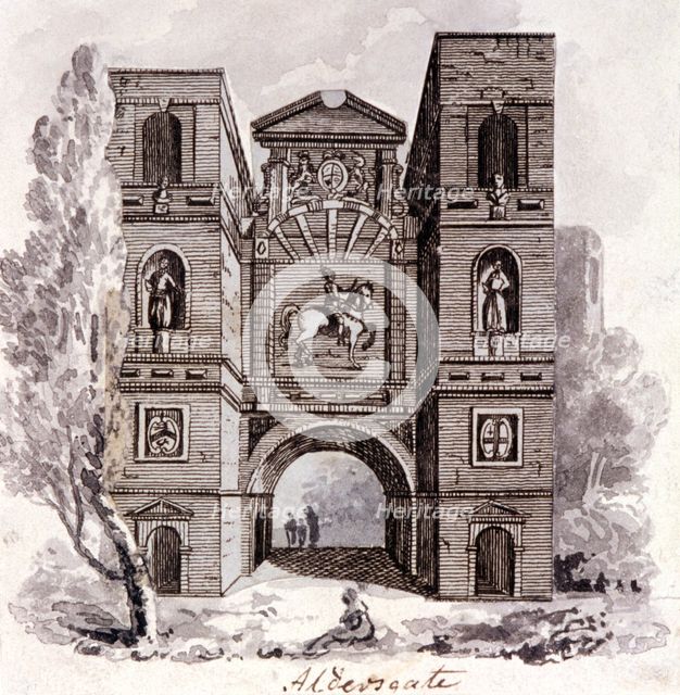 Aldersgate, London, 1800?. Artist: Anon