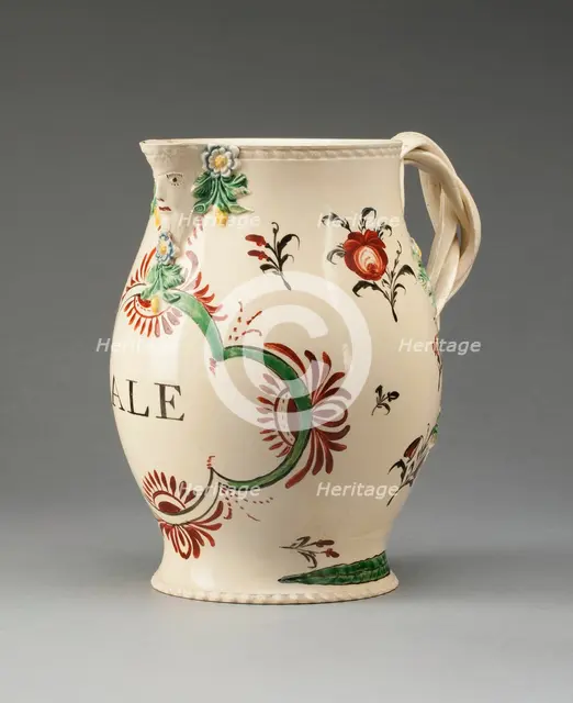 Ale Jug, Staffordshire, c. 1780. Creator: Staffordshire Potteries.