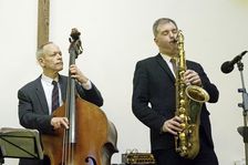 Alec Dankworth Simon Spillett, Simon Spillett Quartet, NJA, Loughton, Essex, 15 Feb 2020. Creator: Brian O'Connor