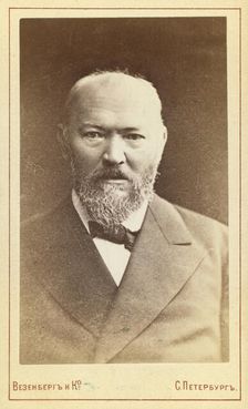 Aleksandr Nikolaevich Ostrovsky, half-length portrait, facing front, between 1880 and 1886. Creator: Unknown