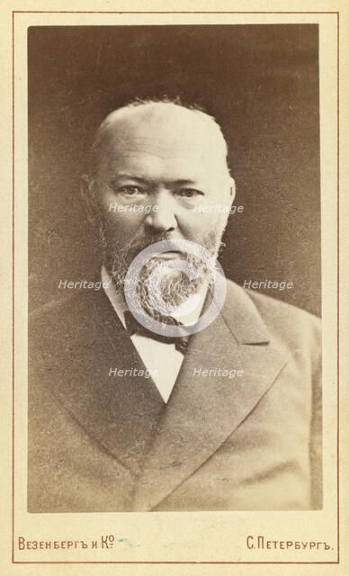 Aleksandr Nikolaevich Ostrovsky, half-length portrait, facing front, between 1880 and 1886. Creator: Unknown.