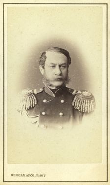 Aleksandr Evgenevich Timashev, head-and-shoulders portrait, facing front..., between 1880 and 86. Creator: Unknown