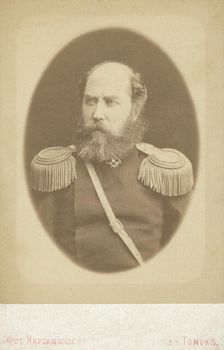 Aleksandr Yagodkin, half-length portrait, facing slightly left, between 1880 and 1886. Creator: Unknown