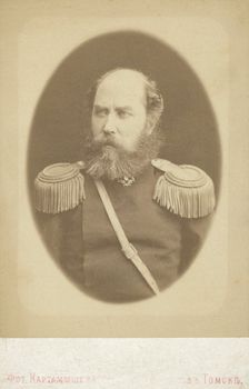 Aleksandr Yagodkin, half-length portrait, facing slightly left, between 1880 and 1886. Creator: Unknown
