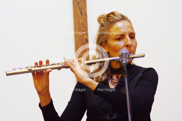 Aleksandra Topczewska, Gary Crosby Sextet, National Jazz Archive, Loughton, Essex, Oct 2023. Creator: Brian O'Connor.