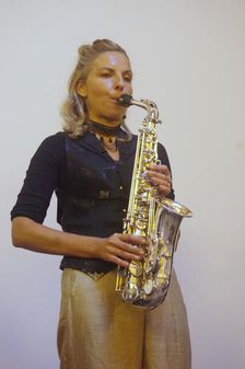 Aleksandra Topczewska, Gary Crosby Sextet, National Jazz Archive, Loughton, Essex, Oct 2023. Creator: Brian O'Connor