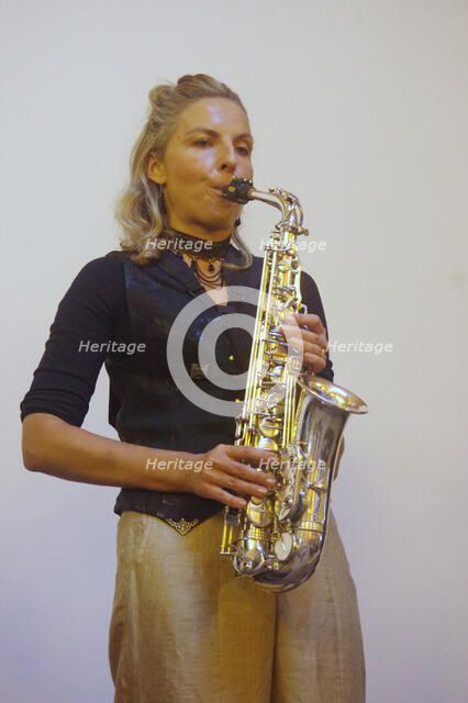 Aleksandra Topczewska, Gary Crosby Sextet, National Jazz Archive, Loughton, Essex, Oct 2023. Creator: Brian O'Connor.