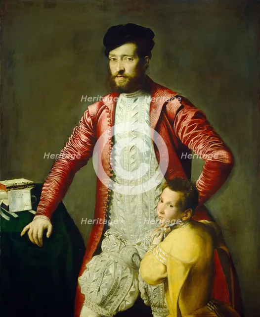 Alessandro Alberti with a Page, possibly 1544/1545. Creator: Gian Paolo Pace.