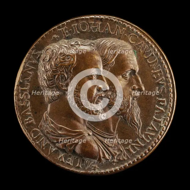 Alessandro Bassiano and the Medallist [obverse]. Creator: Giovanni da Cavino.
