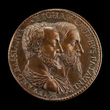 Alessandro Bassiano and the Medallist [obverse]. Creator: Giovanni da Cavino