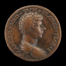 Alessandro de Medici, 1510-1537, 1st Duke of Florence 1532 [obverse], 1534. Creator: Francesco dal Prato