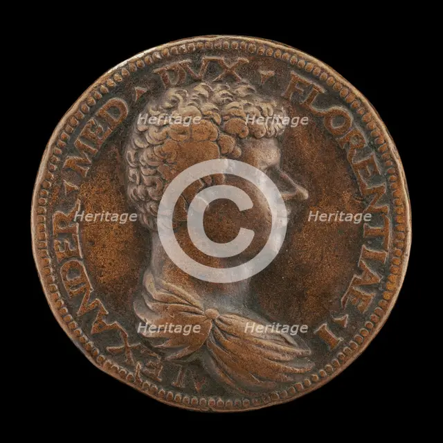 Alessandro de' Medici, 1510-1537, 1st Duke of Florence 1532 [obverse], 1534. Creator: Francesco dal Prato.