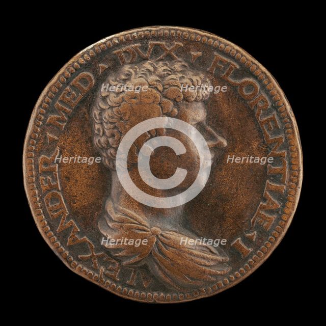 Alessandro de' Medici, 1510-1537, 1st Duke of Florence 1532 [obverse], 1534. Creator: Francesco dal Prato.