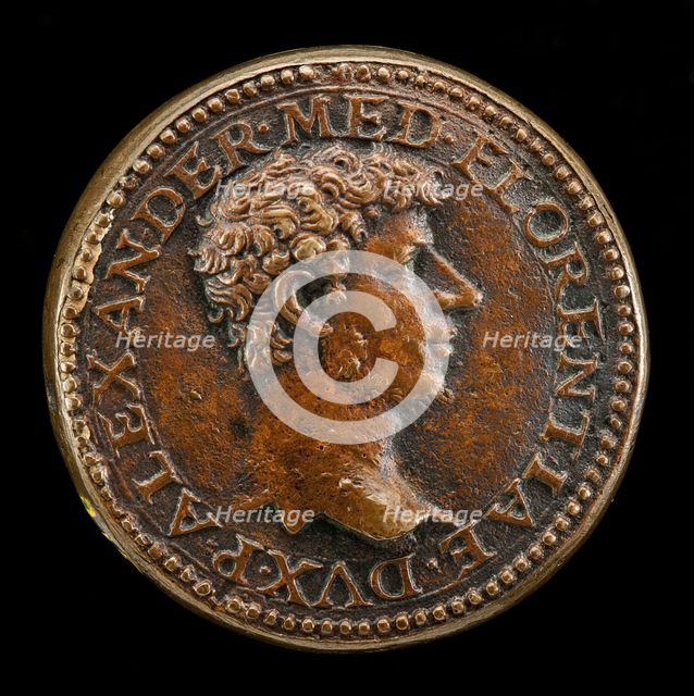 Alessandro de' Medici, 1510-1537, 1st Duke of Florence 1532 [obverse]. Creator: Domenico de'Vetri.