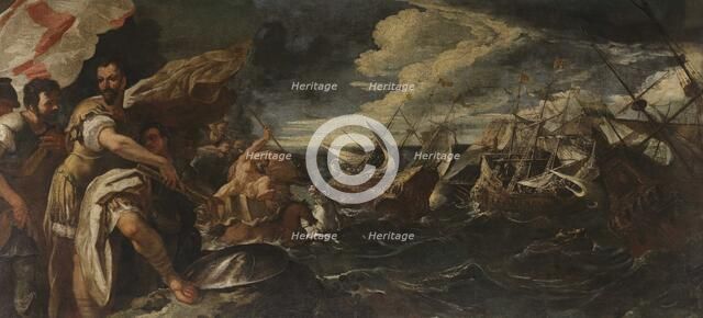 Alessandro Farnese witnesses the destruction of the Invincible Armada, 1687. Creator: Ricci, Sebastiano (1659-1734).