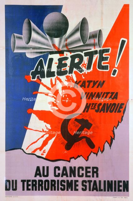 'Alert!, for the Cancer of Stalinist Terrorism', c1940-1953. Artist: Unknown