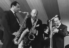 Alex Welsh, Al Gay, Bud Freeman, Manchester Jazz Festival, 1963. Creator: Brian Foskett
