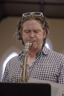 Alex Bondono, Alex Bondono’s Horace Silver Sextet, Jazz at St Andrews Church, Hove, July 2022. Creator: Brian O'Connor