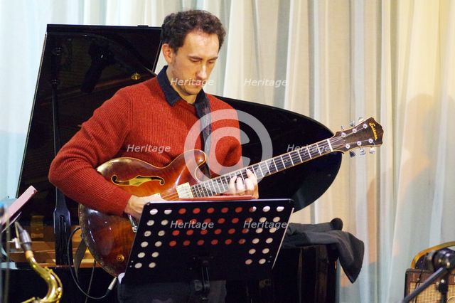 Alex Monk, Stan Sulzmann’s Neon Orchestra, Watermill Jazz Club, Dorking, Surrey, Nov 2023. Creator: Brian O'Connor.