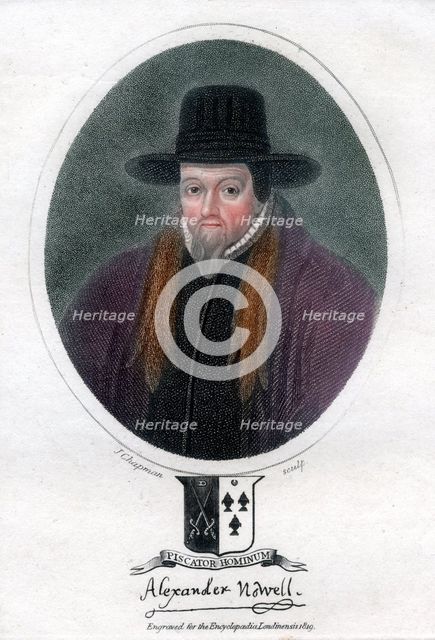 Alexander Nowell, English clergyman and theologian, (1819).Artist: J Chapman