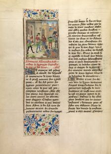 Alexander Orders the Destruction of His Army's Excess Baggage, about 1470-1475. Creator: Master of the Jardin de vertueuse consolation