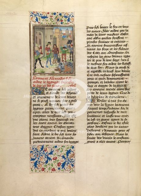 Alexander Orders the Destruction of His Army's Excess Baggage, about 1470-1475. Creator: Master of the Jardin de vertueuse consolation.