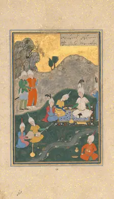 Alexander at a Banquet, Folio from a Khamsa (Quintet) of Nizami, dated A.H. 931/A.D. 1524-25. Creator: Sultan Muhammad Nur