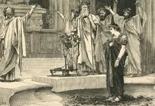Alexander at the Temple of Jupiter Ammon 1890. Creator: Unknown